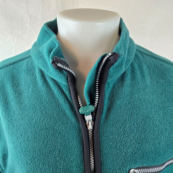 Mountain Dew Mens L/XL Green Black Convertible Vest Fleece Jacket Zip Off Sleeve - Picture 2 of 11